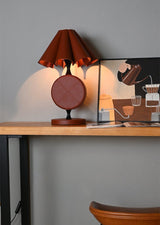 Sable Halo Leather Table Lamp, detail view 9