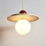 Evara Stone Travertine Pendant Light, detail view 16