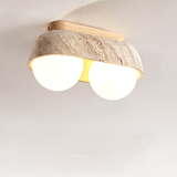 Luma Bay Travertine Ceiling Light, detail view 4