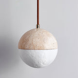 Mira Frost Travertine Pendant Light, detail view 4