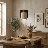Niven Oak Travertine Pendant Light, detail view 4