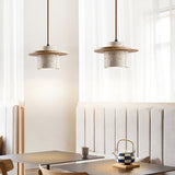Evara Veil Travertine Pendant Light, detail view 2
