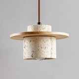 Evara Veil Travertine Pendant Light, detail view 13