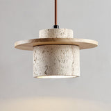 Evara Veil Travertine Pendant Light, detail view 15