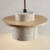 Evara Veil Travertine Pendant Light, detail view 16