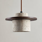 Evara Veil Travertine Pendant Light, detail view 18