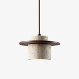 Evara Veil Travertine Pendant Light by Maison Velume