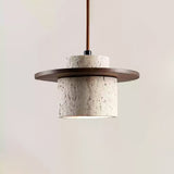 Evara Veil Travertine Pendant Light, detail view 5