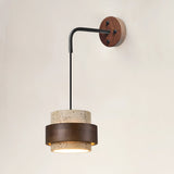 Flora Grove Travertine Wall Light, detail view 2