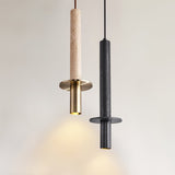 Riven Frost Travertine Pendant Light, detail view 4