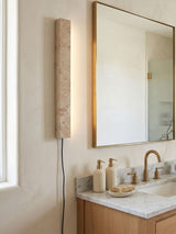 Talia Pine Travertine Wall Light, detail view 3