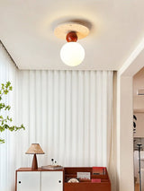 Vesper Dune Travertine Ceiling Light, detail view 7