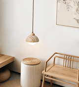 Alden Morrow Travertine Pendant Light, detail view 3