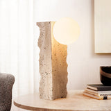 Evara Willow Travertine Table Lamp, detail view 9