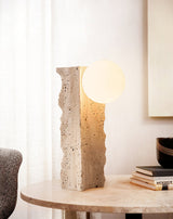 Evara Willow Travertine Table Lamp, detail view 10
