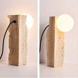 Evara Willow Travertine Table Lamp, detail view 12