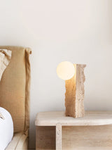 Evara Willow Travertine Table Lamp, detail view 19