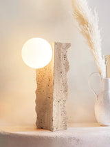 Evara Willow Travertine Table Lamp, detail view 20