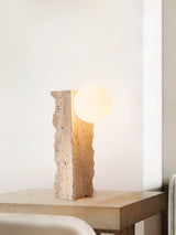 Evara Willow Travertine Table Lamp, detail view 21