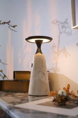 Talia Reed Travertine Table Lamp, detail view 30