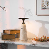 Talia Reed Travertine Table Lamp, detail view 2