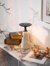Talia Reed Travertine Table Lamp, detail view 7