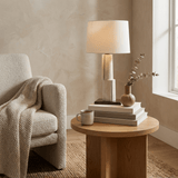 Vela Stone Fabric Table Lamp, detail view 2