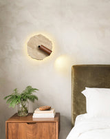 Amara Pine Travertine Wall Light, detail view 14