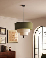 Dalia Line Fabric Pendant Light, detail view 10