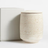 Vale Moon Travertine Candle Holder, detail view 3