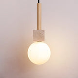 Oriel Drift Travertine Pendant Light, detail view 5