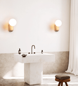 Corin Cedar Travertine Wall Light, detail view 5
