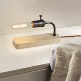 Kaia Vista Travertine Table Lamp, detail view 11