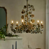 Flora Mist Iron Chandelier, detail view 3
