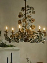 Flora Mist Iron Chandelier, detail view 4