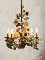 Flora Mist Iron Chandelier, detail view 5