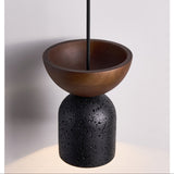 Auria Noir Travertine Pendant Light, detail view 8