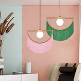 Auria Oak Glass Pendant Light, detail view 2