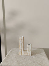 Riven Echo Travertine Candle Holder, detail view 6