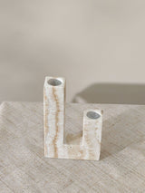 Riven Echo Travertine Candle Holder, detail view 9