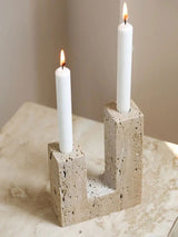 Riven Echo Travertine Candle Holder, detail view 13