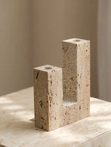 Riven Echo Travertine Candle Holder, detail view 16