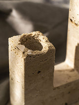 Riven Echo Travertine Candle Holder, detail view 4