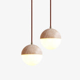 Mira Frost Travertine Pendant Light by Maison Velume