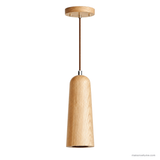 Alden Bloom Wood Pendant Light, Model B in Wood Color, white background