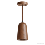 Alden Bloom Wood Pendant Light, Model A in Walnut Color, white background
