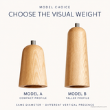 Alden Bloom Wood Pendant Light Model A and Model B profile comparison