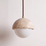 Mira Frost Travertine Pendant Light, detail view 15