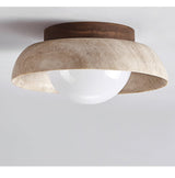 Eden Haven Travertine Ceiling Light, detail view 11