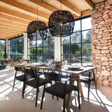 Galen Reed Rattan Pendant Light, detail view 2